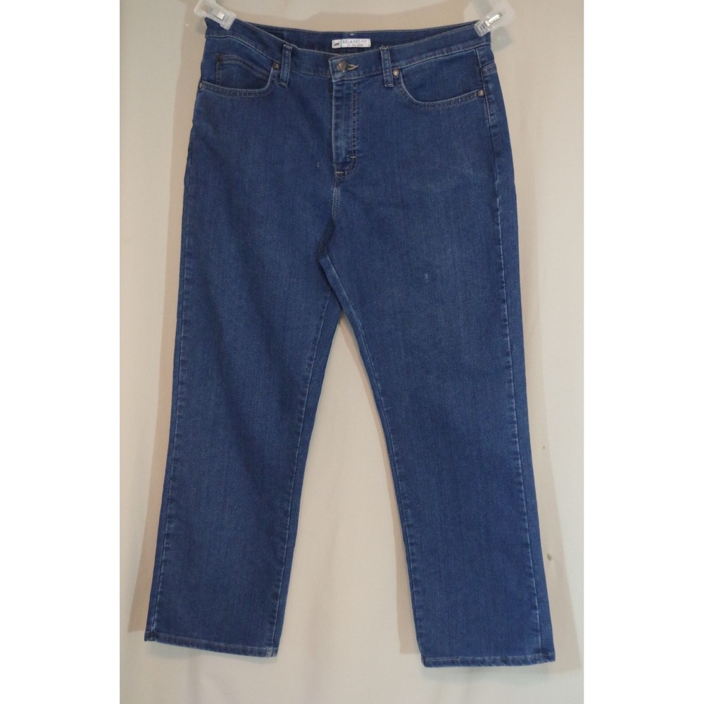 Lee‎ Relaxed Fit Jeans Women's 14 Short Blue Straight Leg Denim Pants